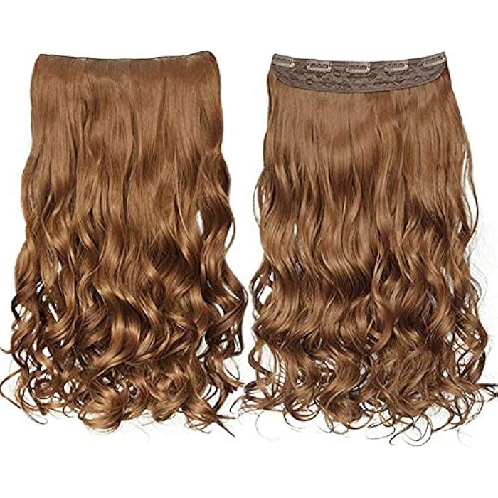 DILLARDS Hair Extensions Hairpieces Wigs Full Head Curly Wave Clips In On Synthetic For Women 5 Clips - Medium Warm Brown - Image 2